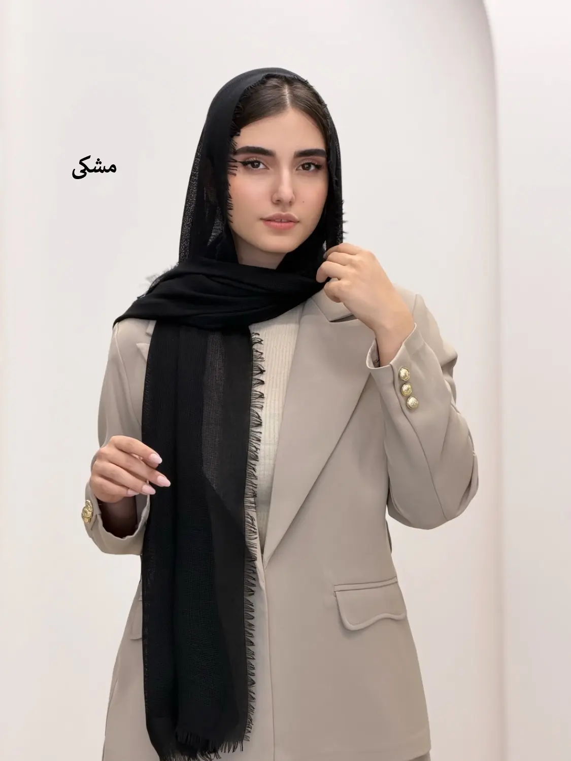 6887-شال کنفی سیلورین